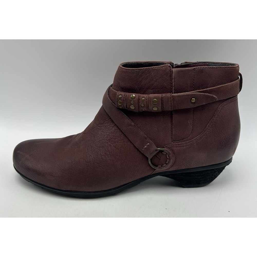 Abeo Ankle Bootie Womens 9.5 Bio System Shoes Nancy Burgundy Leather Comfort Zip